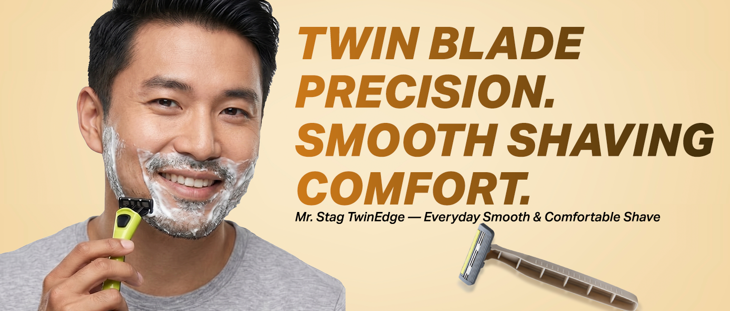 Mr. Stag TwinEdge Sweden Stainless Steel Blade Disposable Razors (Pack of 2) detail